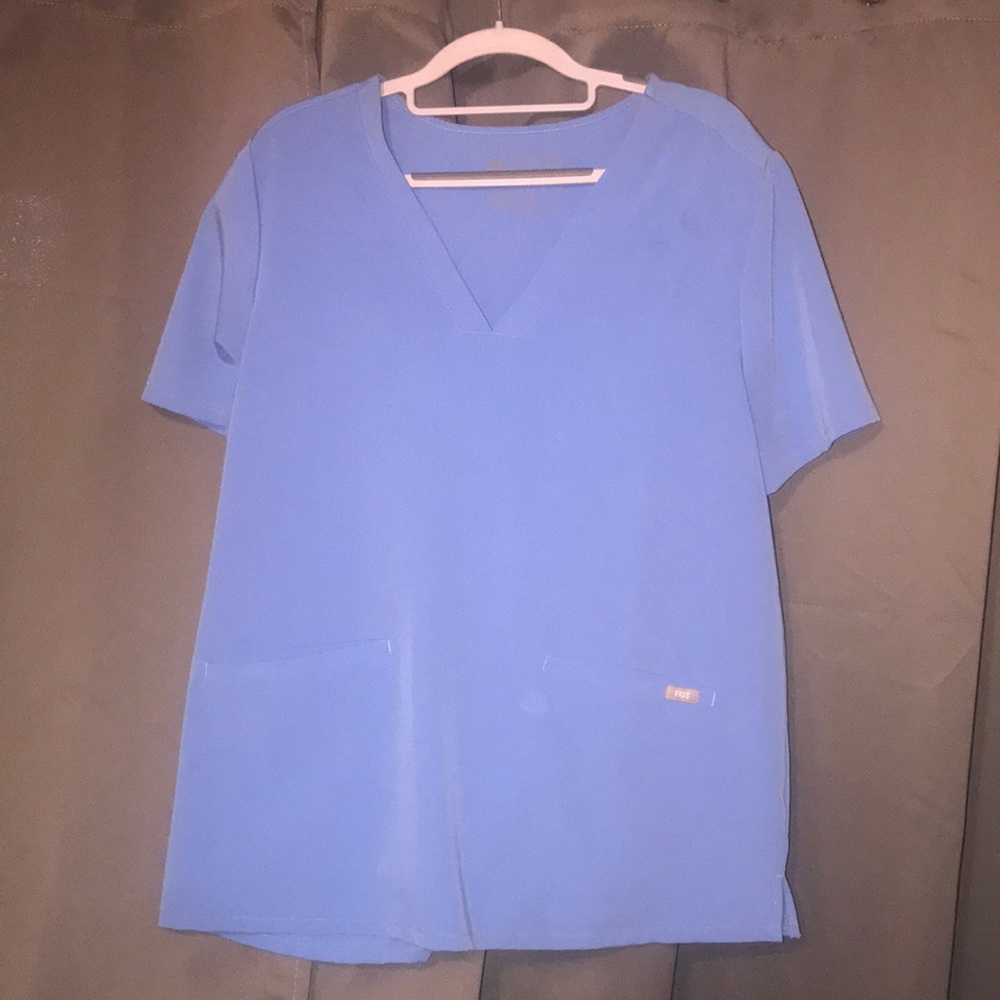 Figs ceil blue scrub top